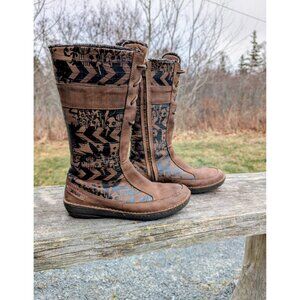 TEVA Kiru Brown Nubuck Leather Boho Mid-Calf Boots | Fleece Lined | 8.5